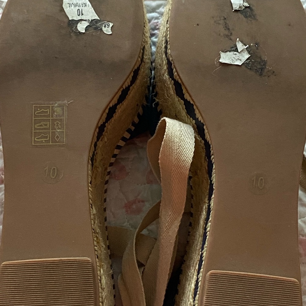 Tory Burch Blue Denim Dandy Ankle Wrap Espadrille Wedge Sandals - Picture 6 of 8